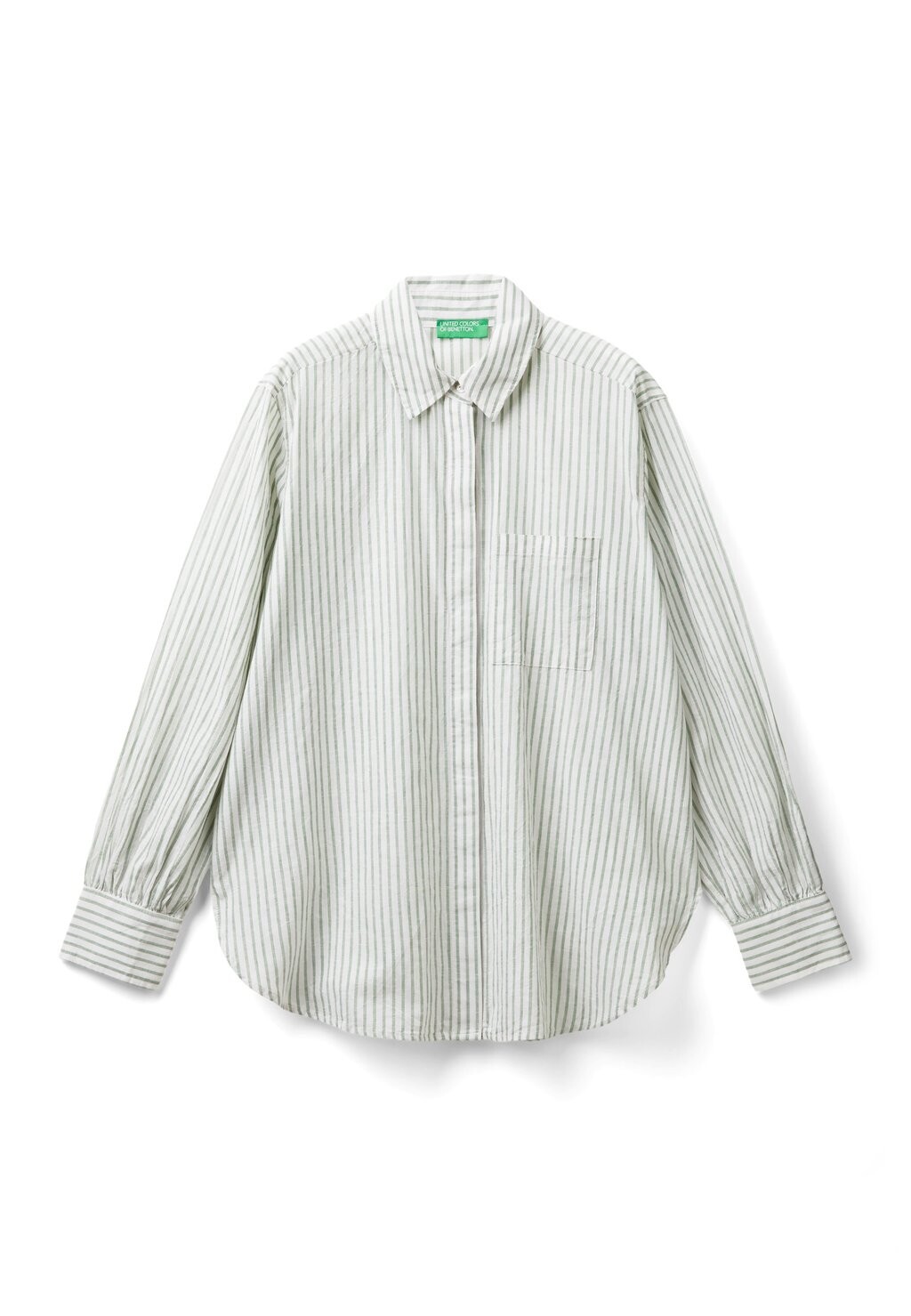 

Блузка на пуговицах STRIPED United Colors of Benetton, зеленый