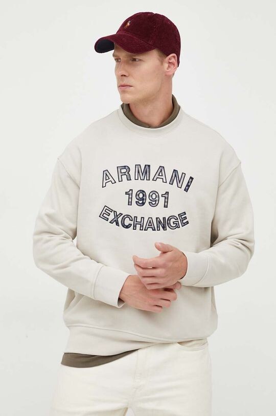 

Толстовка из хлопка Armani Exchange, бежевый