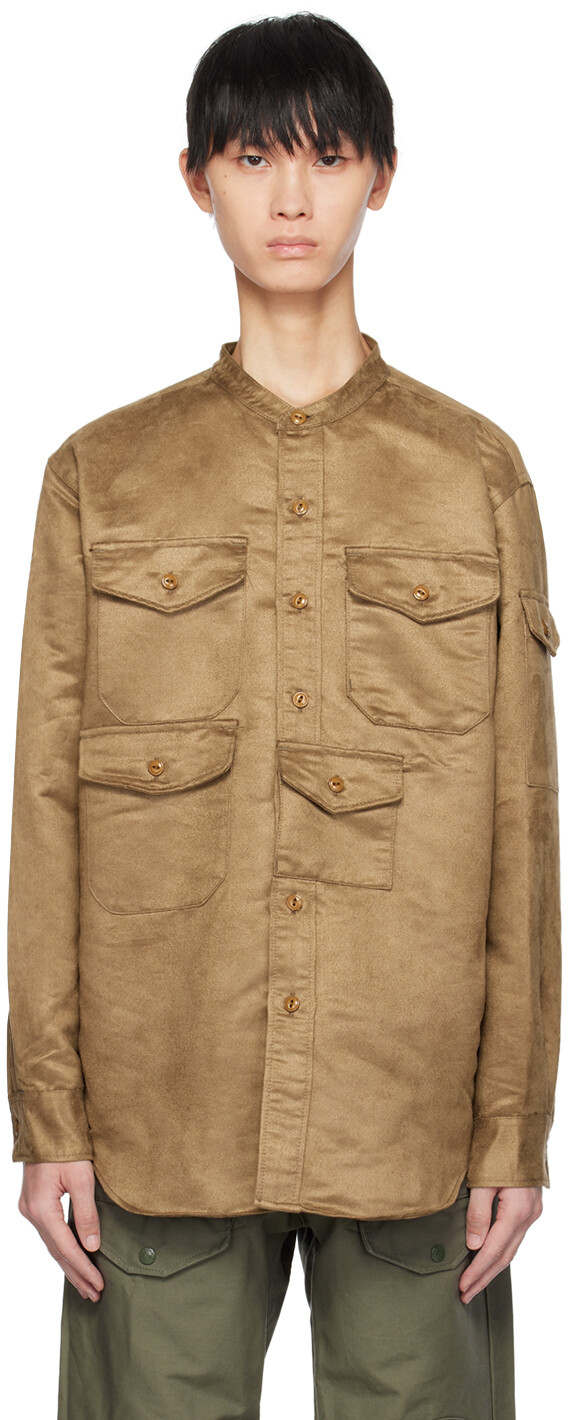 

Рубашка из искусственной замши цвета хаки North Western Engineered Garments
