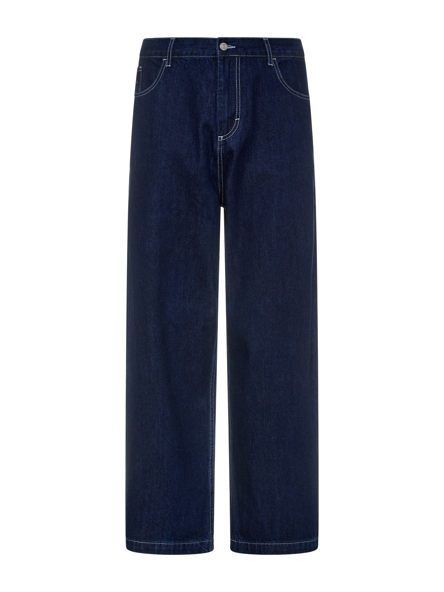 брюки багги xint размер s белый Обычный джинсовые брюки Giga Usual, темно-синий