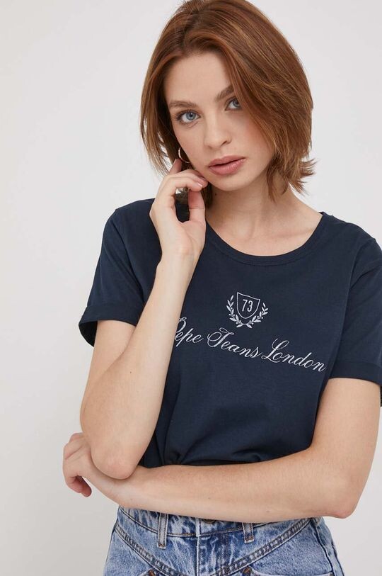 

ВИВИАН хлопковая футболка Pepe Jeans, темно-синий