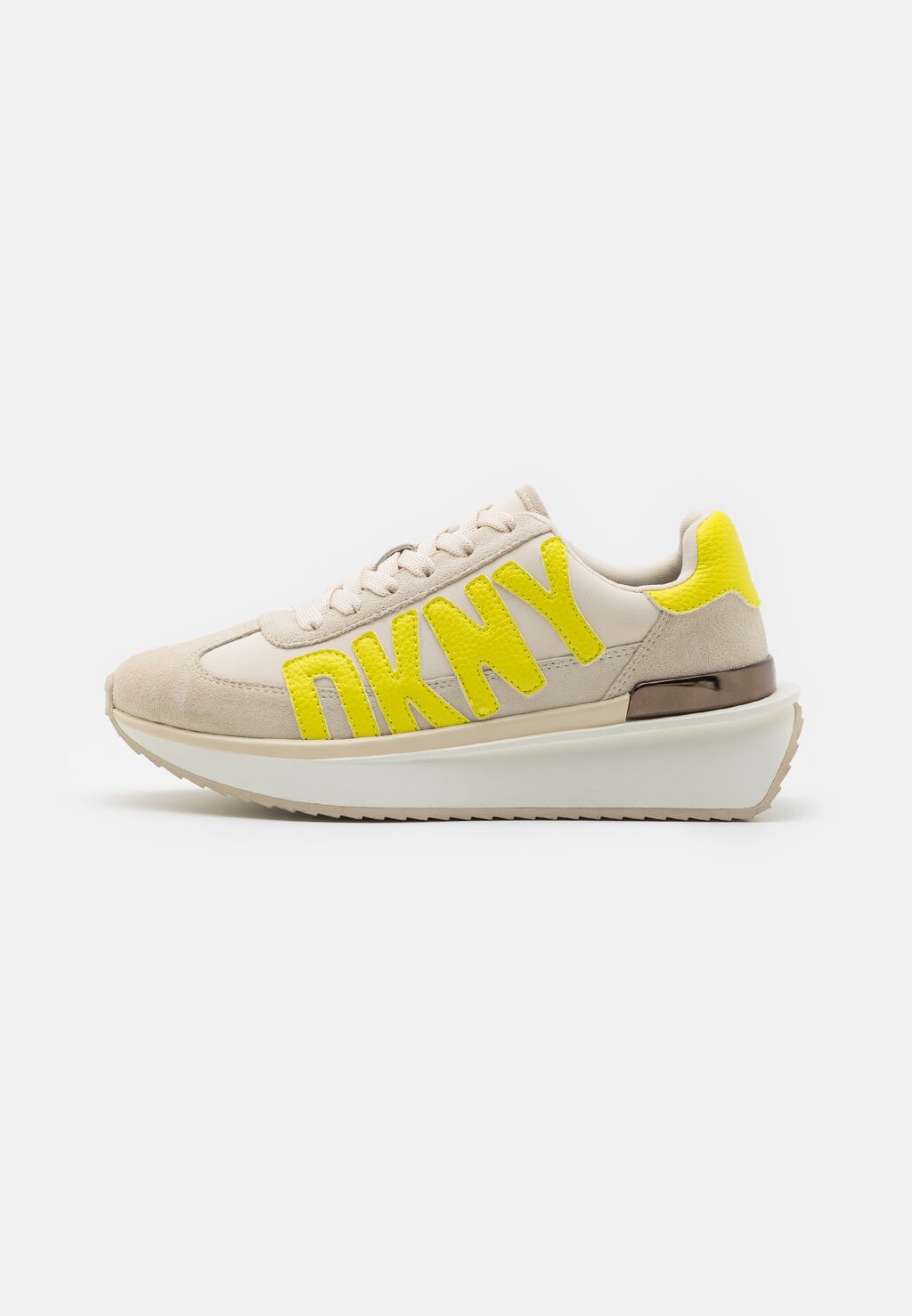 

Низкие кроссовки Arlan Lace Up DKNY, цвет bone/fluo yellow