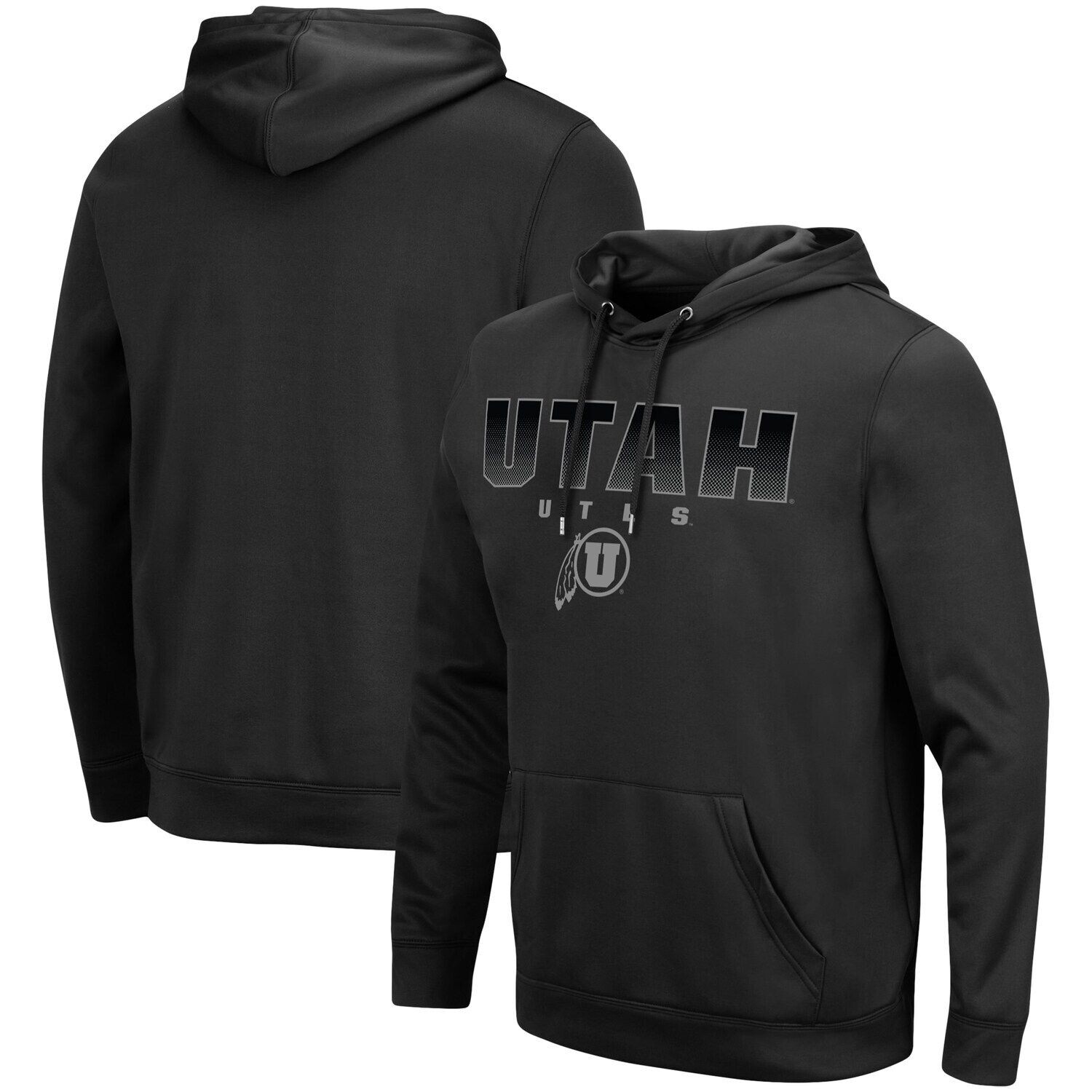 

Мужской черный пуловер с капюшоном Utah Utes Blackout 3.0 Colosseum