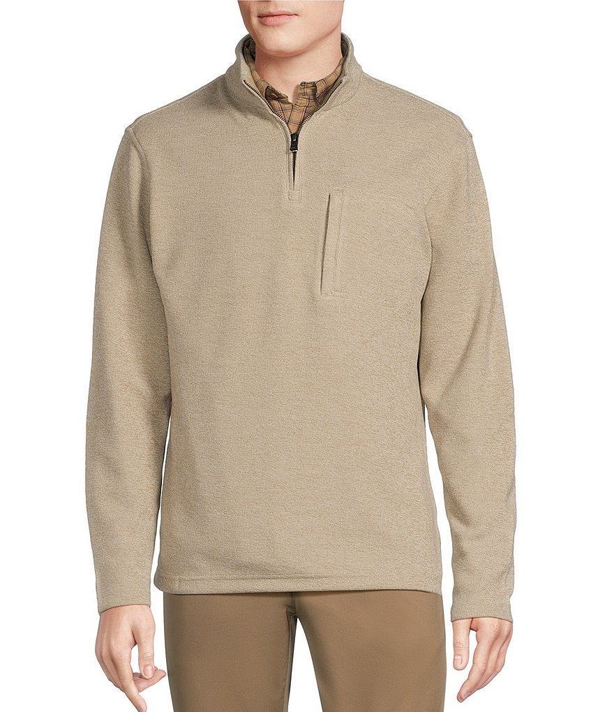 Свитер Cremieux Blue Label, флисовый пуловер с молнией в четверть, серый