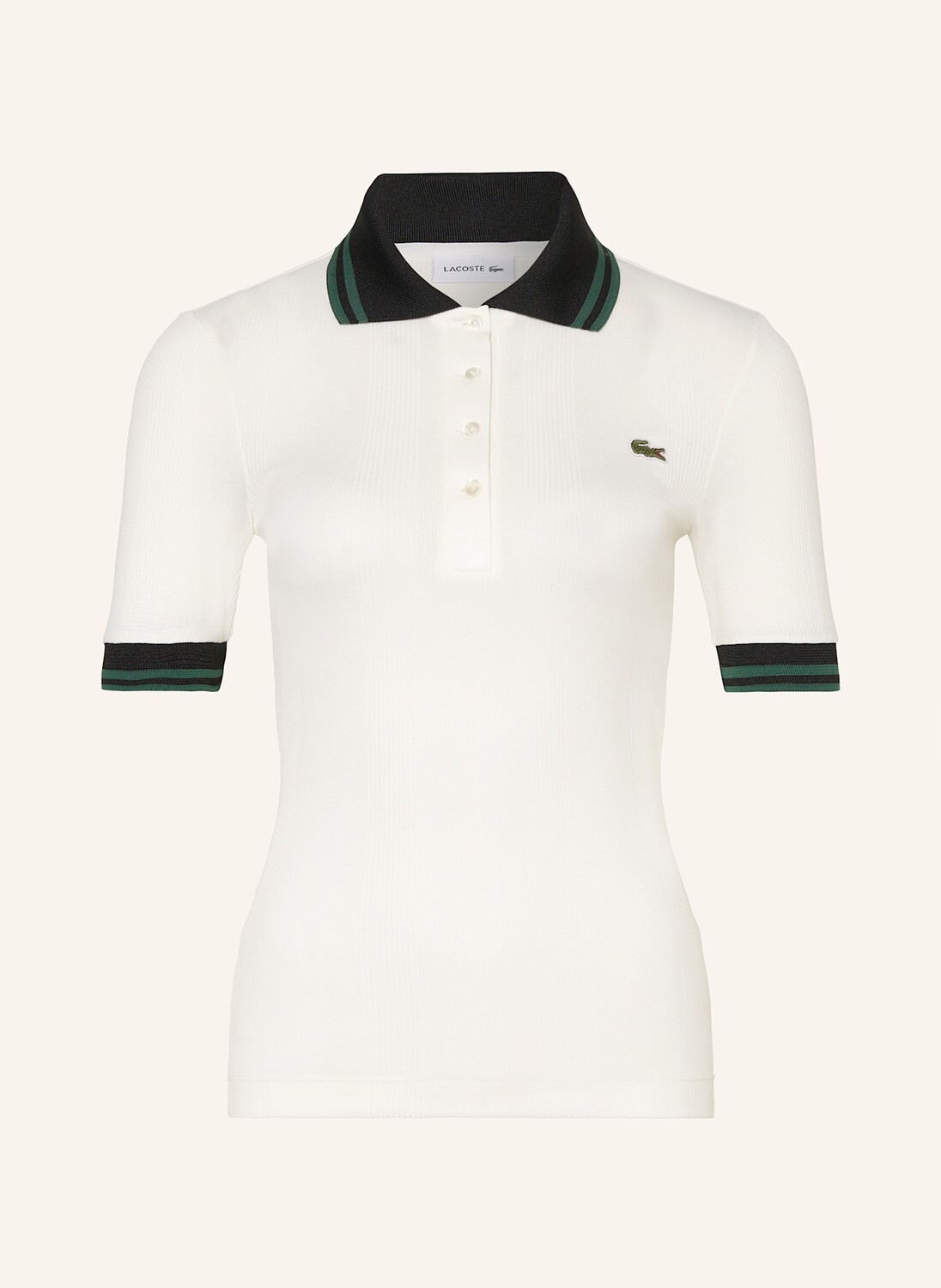 

Рубашка-поло из джерси приталенного кроя LACOSTE, цвет ECRU/DUNKELGRÜN/SCHWARZ