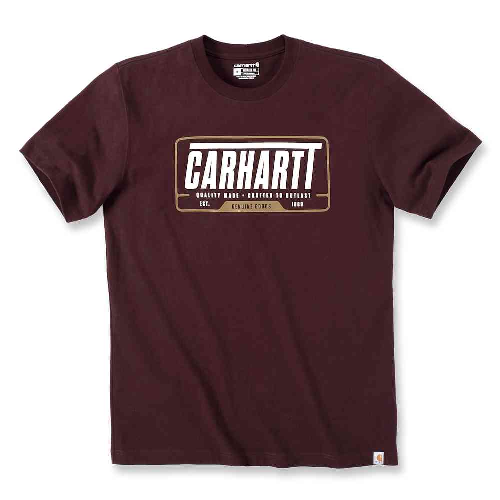 цена Тяжелая футболка свободного кроя с графическим рисунком Carhartt, бургундия