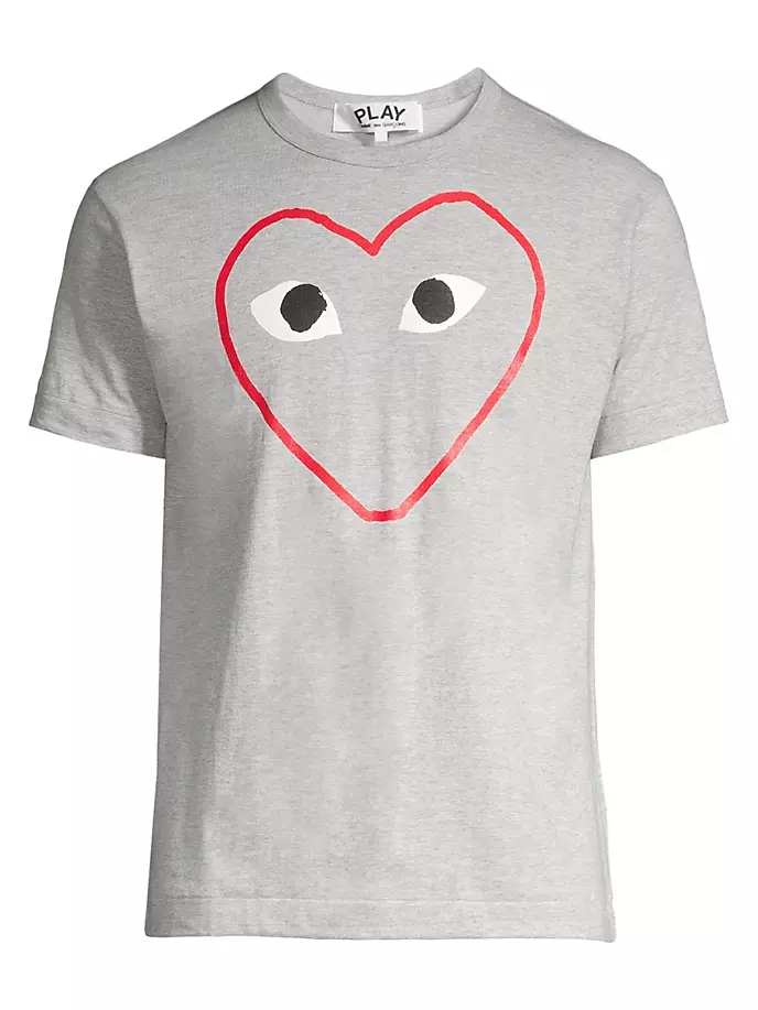 

Футболка с контуром сердца Comme Des Garçons Play, серый