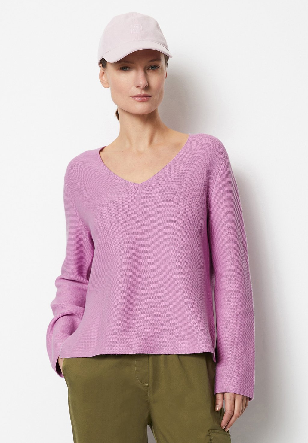 Вязаный свитер V-NECK LOOSE Marc O'Polo, цвет berry lilac