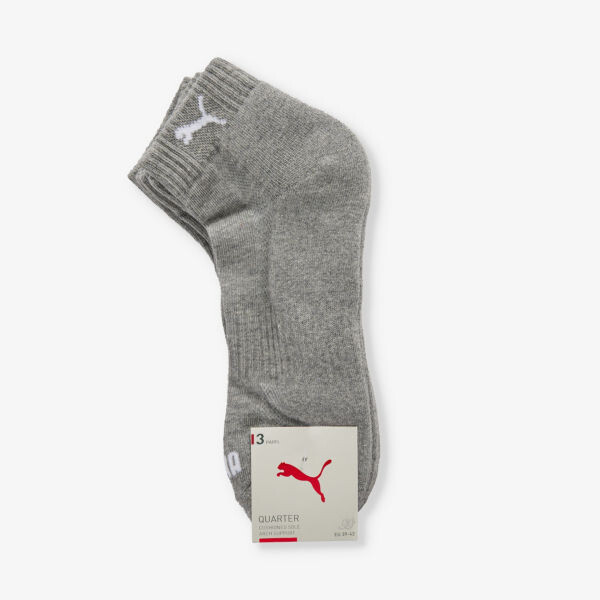 

Фирменная упаковка из трех носков длиной до щиколотки из смесового хлопка Puma, серый