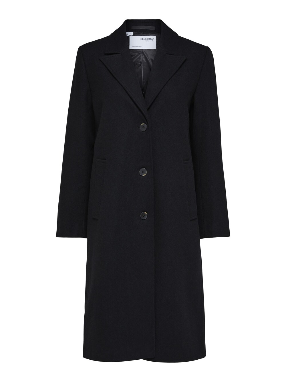 Межсезонное пальто Selected FALMA, черный межсезонное пальто selected new element черный