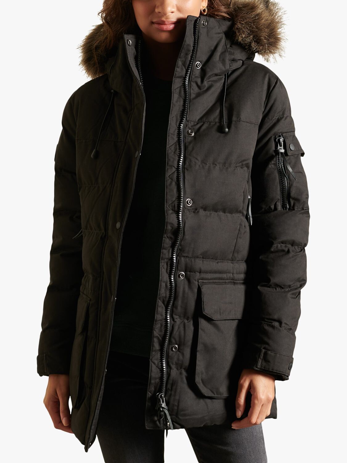 

Парка Expedition из микрофибры Superdry, черная, Черный