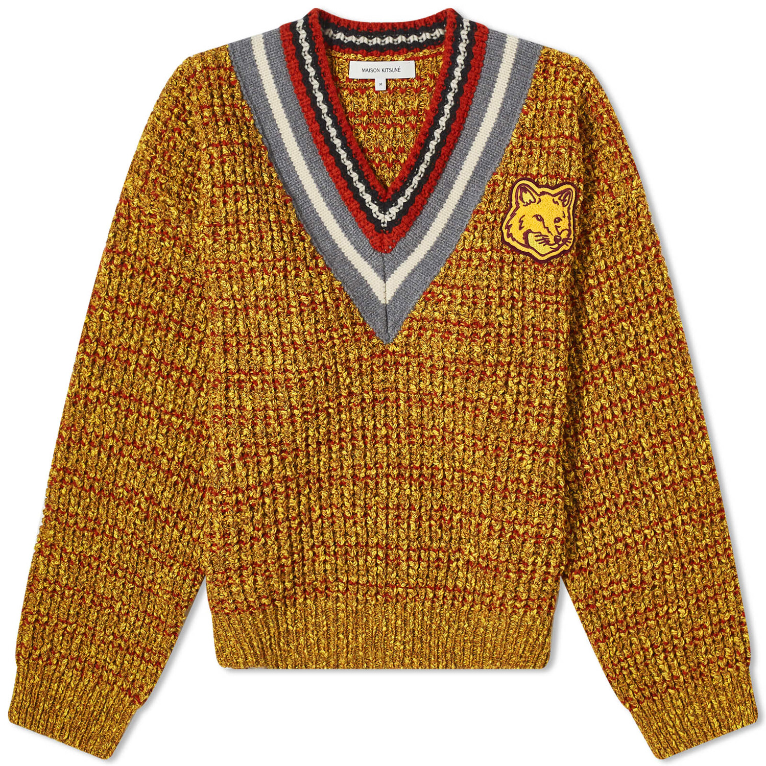 

Джемпер Maison Kitsune Fox Head Crafty Comfort, цвет Mustard Melange