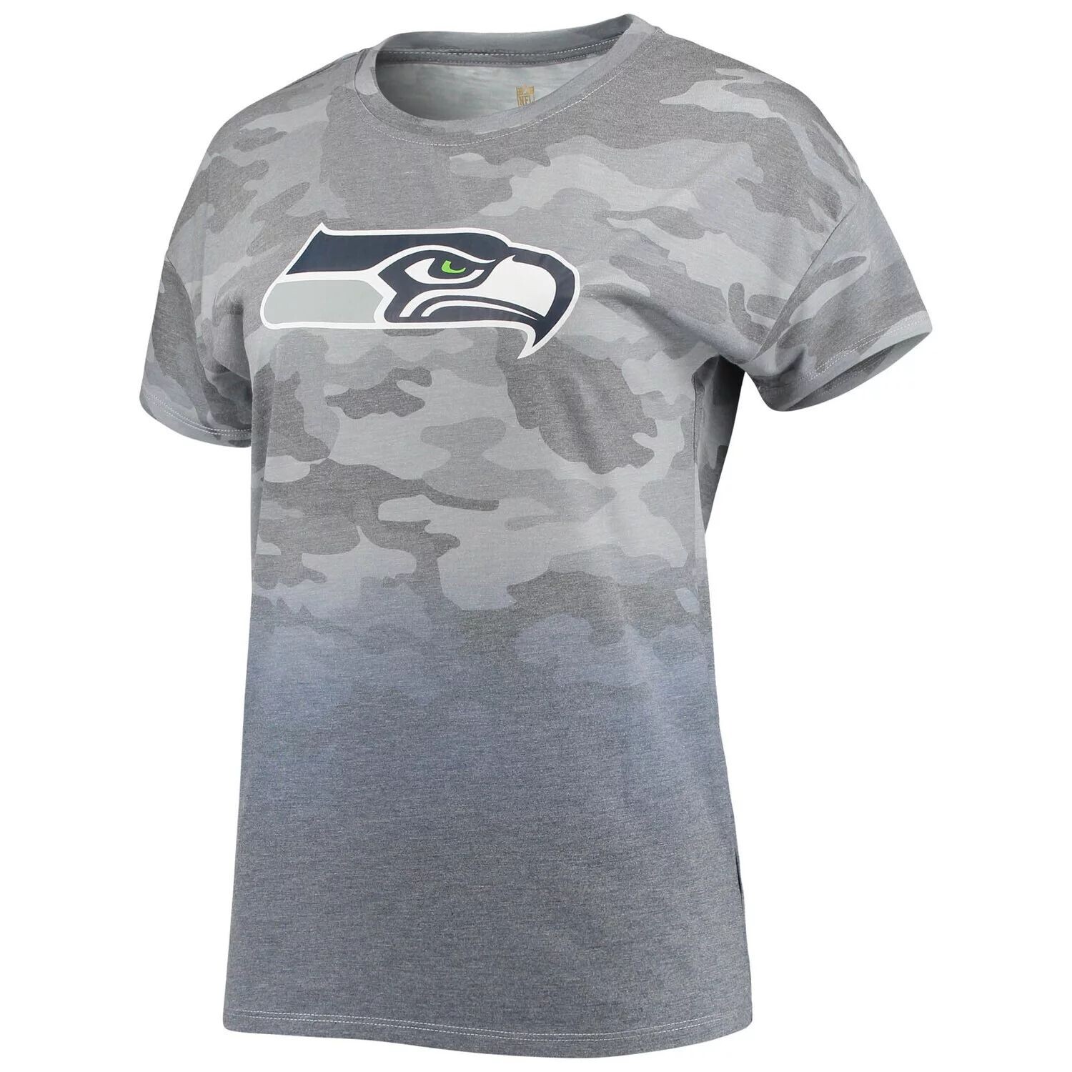 

Серая/темно-синяя футболка для юниоров Seattle Seahawks Beth Camo Dip-Dye Outerstuff