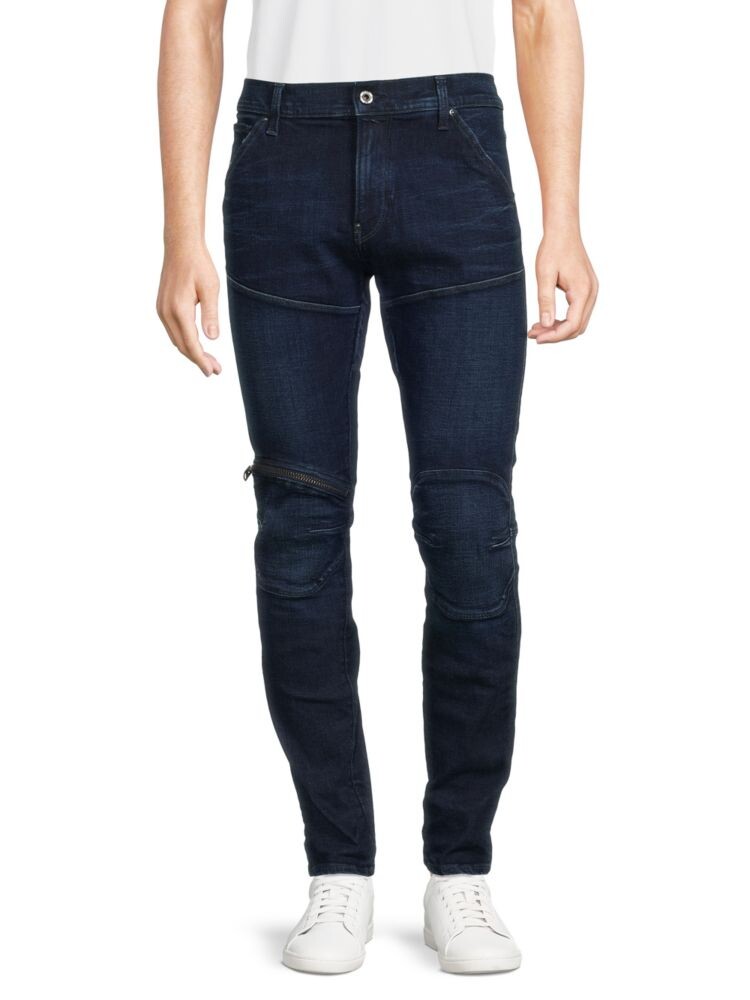 

Джинсы скинни до колена на молнии G-Star Raw, цвет Worn In Dark Wash