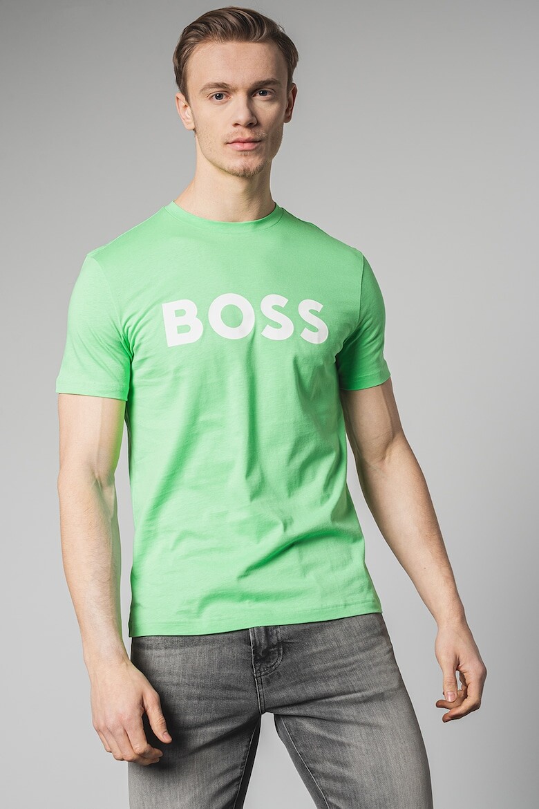 

Хлопковая футболка Thinking с логотипом Boss, белый