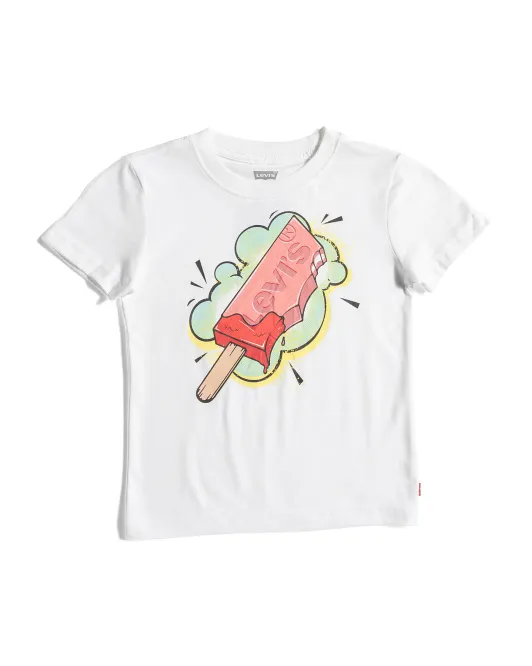 

Футболка с рисунком Little Boys Popsicle Levis, белый