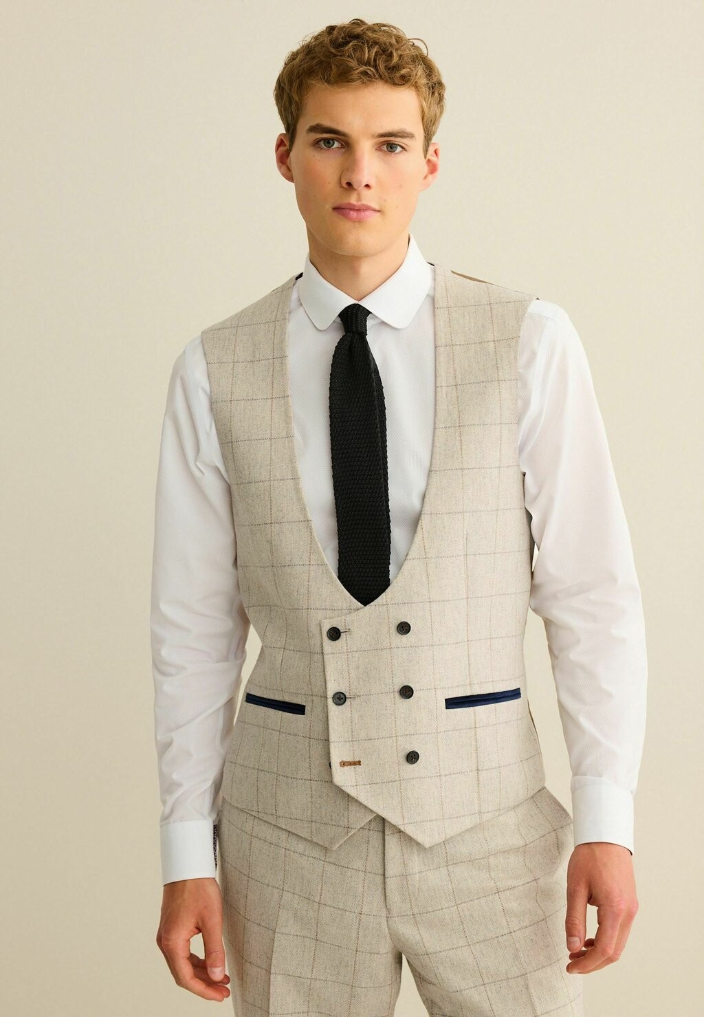 

Жилет Trimmed Check Next, цвет light grey