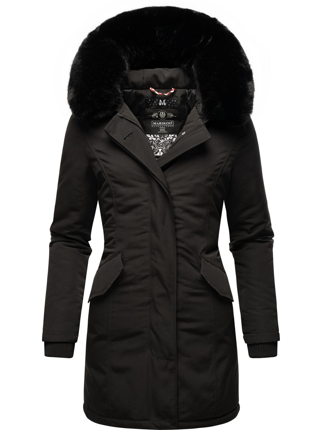

Пуховик Marikoo Karmaa, цвет Black with black fur