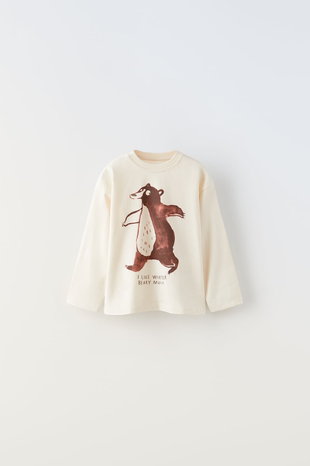 

Футболка с принтом медведя ZARA, экрю