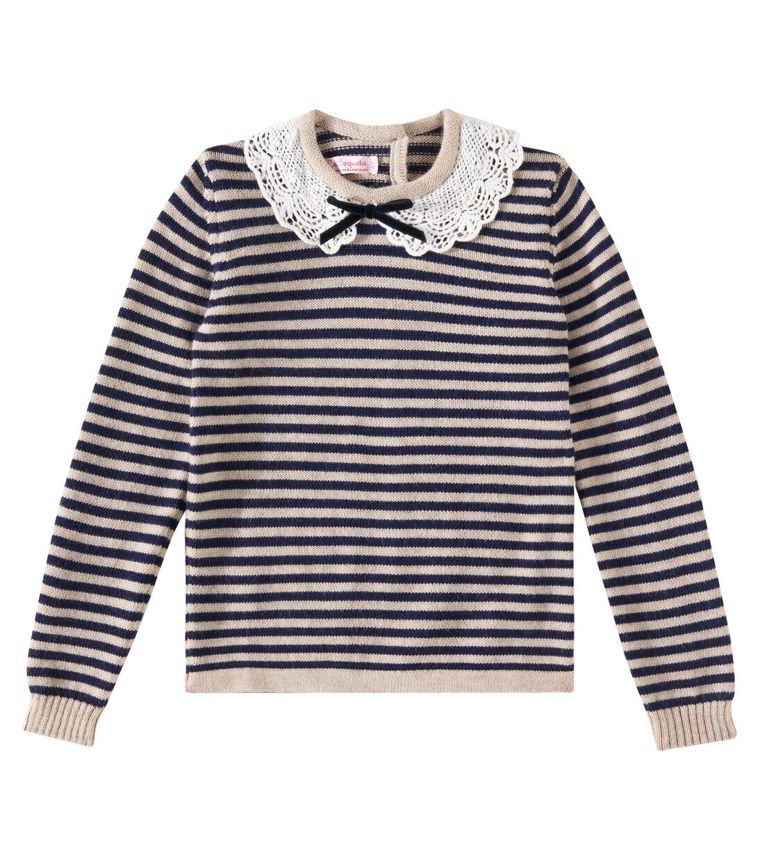 

Полосатый шерстяной свитер Blanca La Coqueta, цвет navy stripe