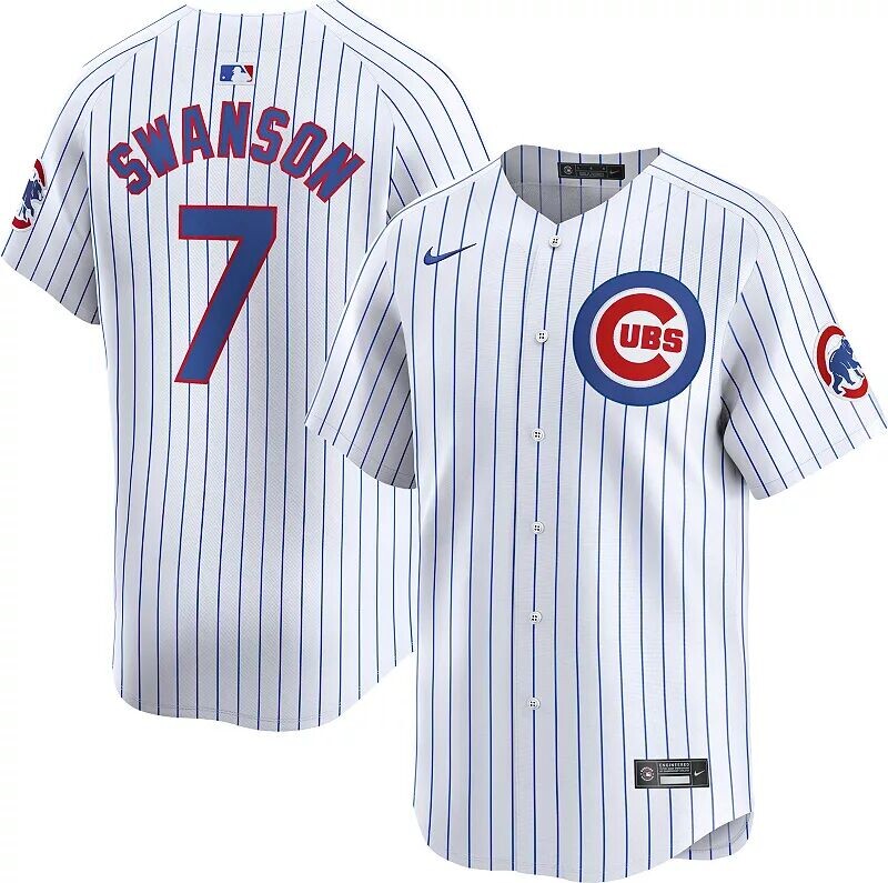 

Мужское джерси Nike Chicago Cubs Dansby Swanson #7 White Limited Vapor