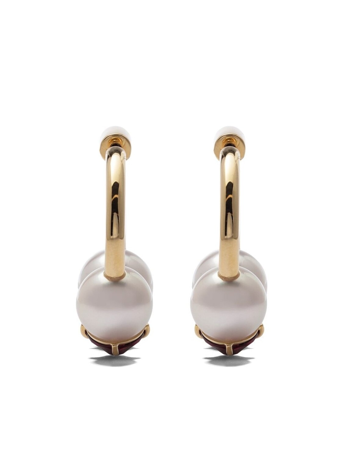 

Серьги Rebellion из желтого золота с жемчугом и гранатом TASAKI, золотой