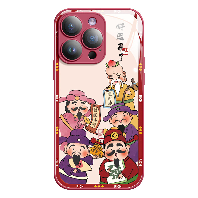 

Чехол для телефона Голлума Gu Rui, Lilac purple watching the God of Wealth anti-fall glass丨Bare m