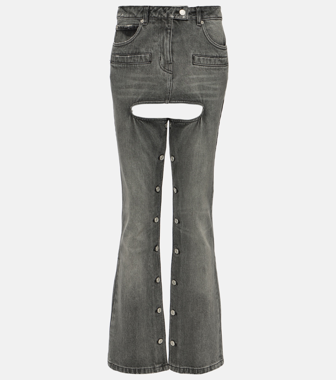 Прямые джинсы на пуговицах Courrèges, серый