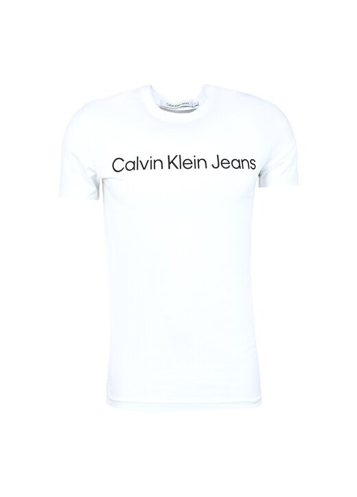 

Белая мужская футболка с круглым вырезом с принтом J30J322552YAF Calvin Klein Jeans, белый