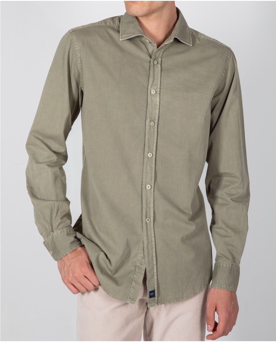 цена Гладкая тонкая мягкая мужская рубашка оливково-зеленого цвета Wickett Jones, зеленый
