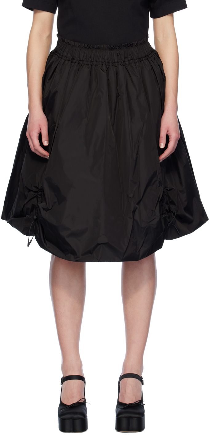 Черная юбка-миди со сборками Simone Rocha бежевая юбка миди со складками simone rocha