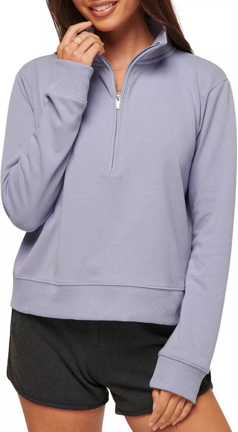 

Женский пуловер для гольфа TravisMathew с длинными рукавами и молнией 1/2