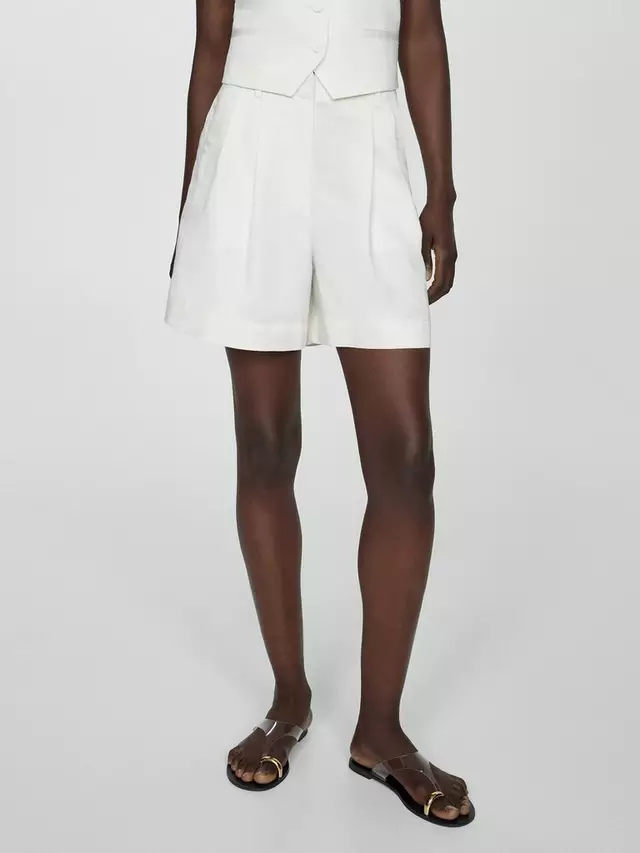 

Шорты Mango Max Linen Blend, белый