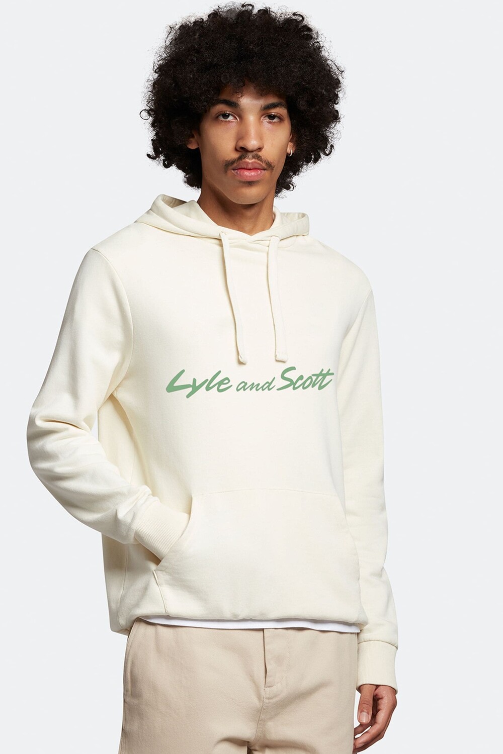 

Кремовое худи с надписью Lyle & Scott, бежевый