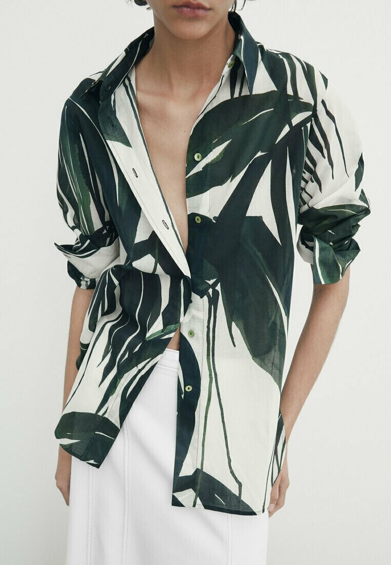 

Блузка на пуговицах Massimo Dutti, зеленый