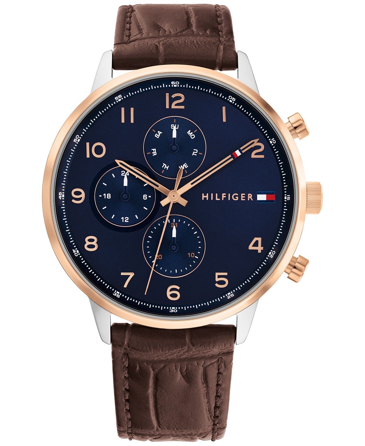

Мужские часы с коричневым кожаным ремешком, 44 мм Tommy Hilfiger