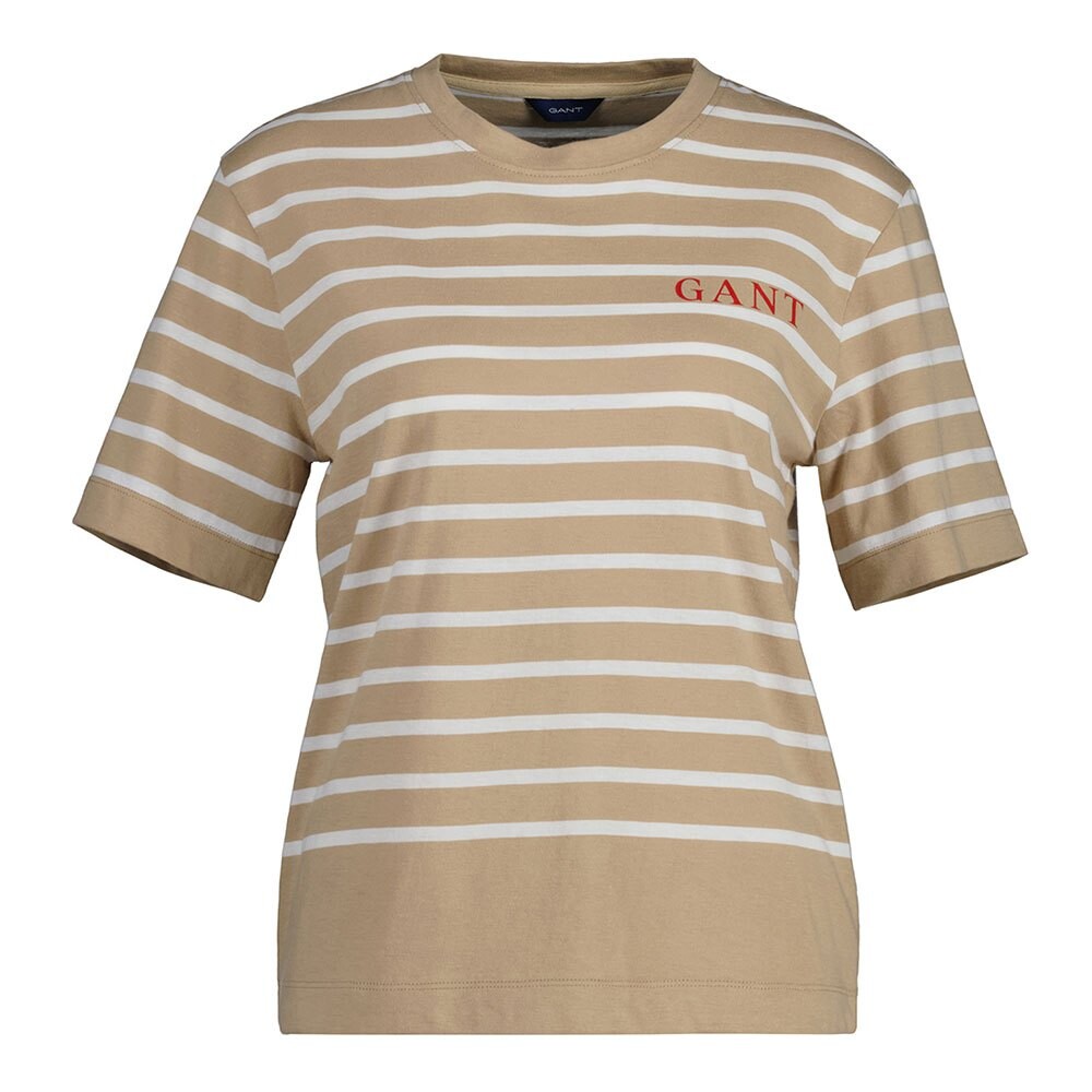 Футболка Gant Logo Striped, бежевый худи gant logo бежевый