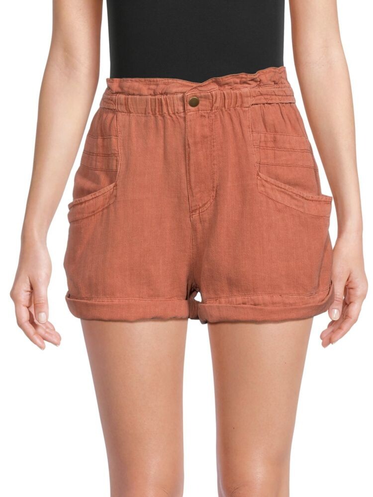 

Шорты из льняной смеси хлопка и хлопка Topanga Free People, цвет Spice Rout
