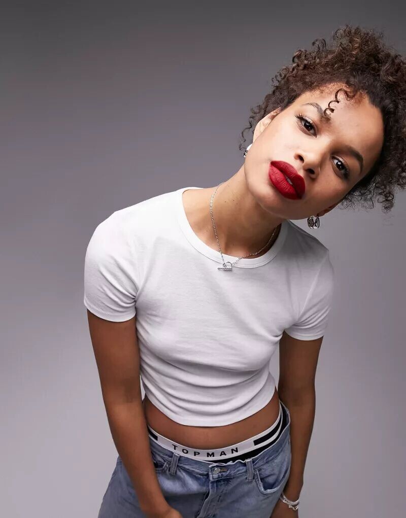 

Белая повседневная футболка Topshop