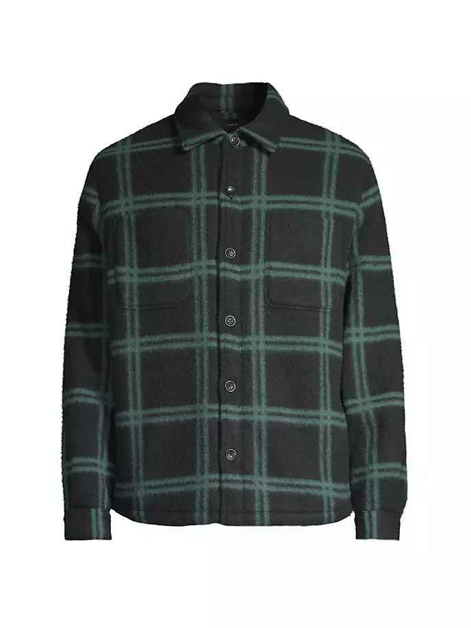 

Куртка-рубашка из шерпы Windowpane Vince, цвет midnight forest green