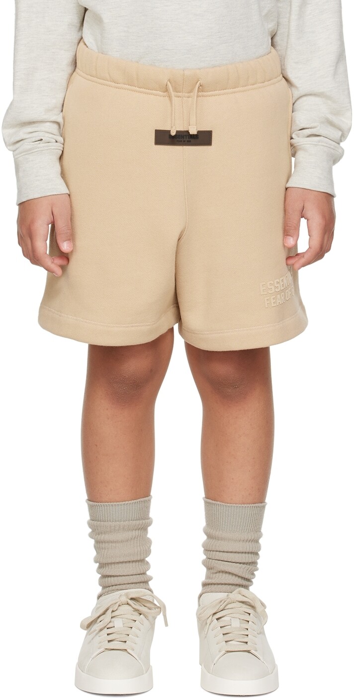 

Детские бежевые шорты на шнурке Fear of God ESSENTIALS
