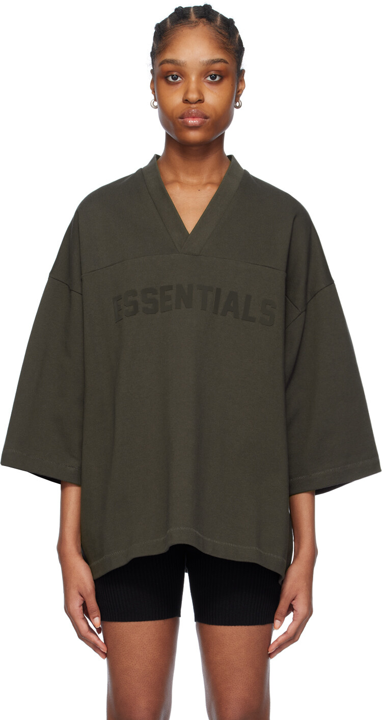

Серая футбольная футболка Fear Of God Essentials, цвет Ink