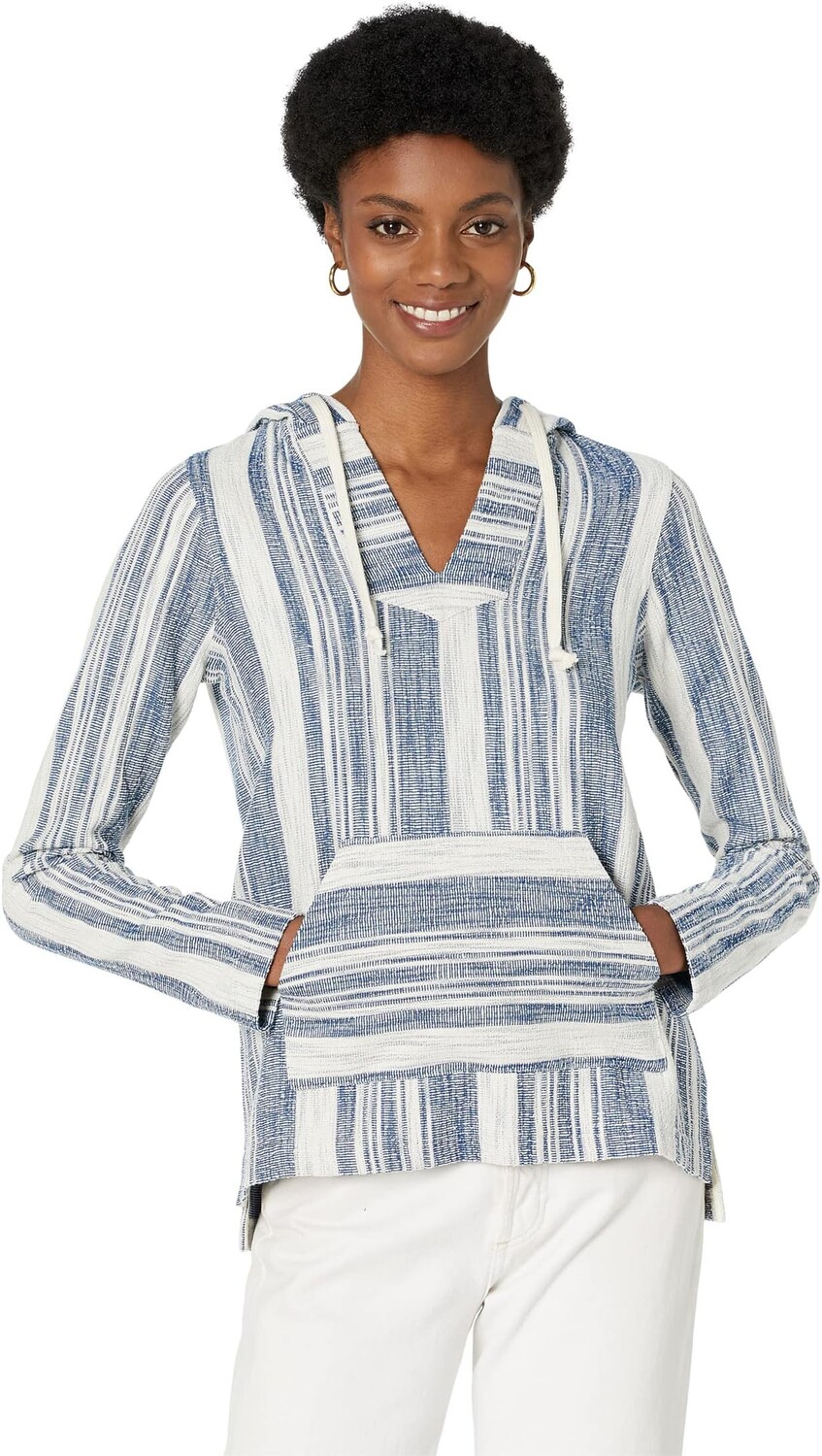 

Толстовка Islet Knit Poncho Faherty, цвет Blue Elkin Stripe