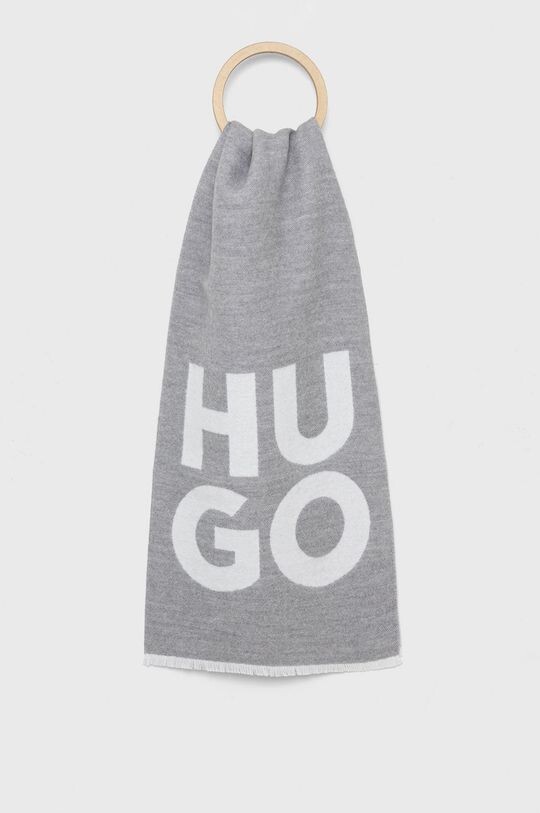 

Шерстяной шарф HUGO Hugo, серый