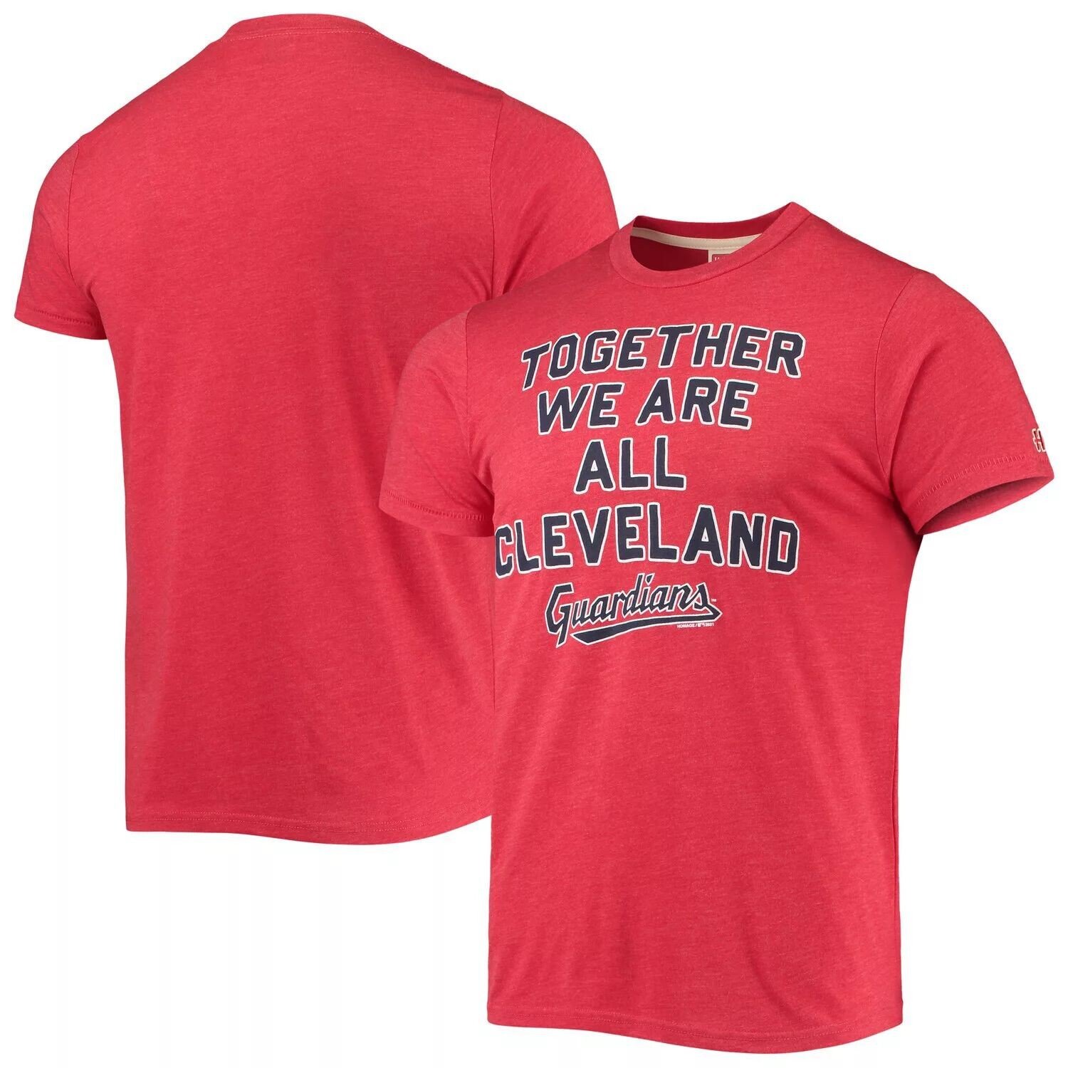 

Мужская красная футболка Homage Cleveland Guardians Hyper Local Tri-Blend, Красный