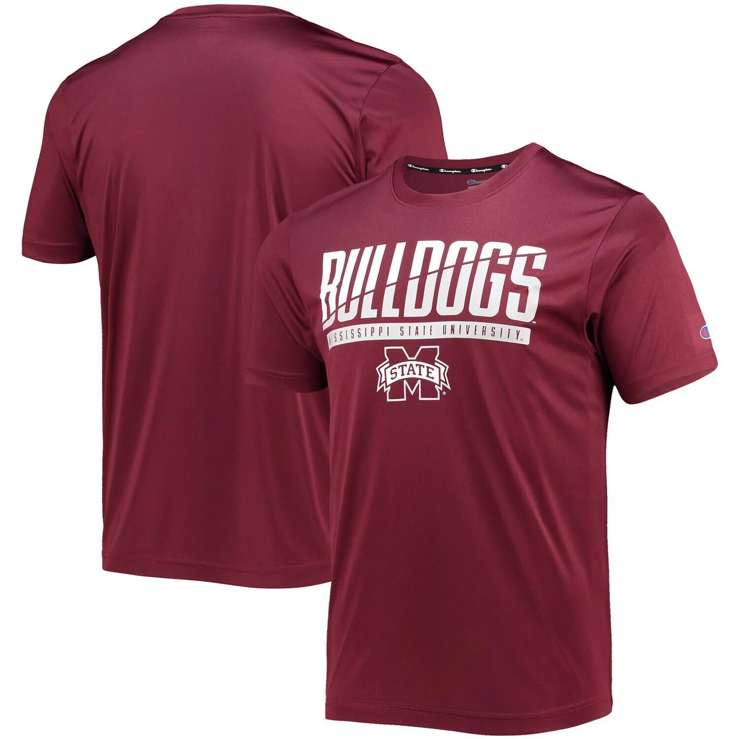 

Мужская темно-бордовая футболка Mississippi State Bulldogs с надписью Slash Champion, Красный