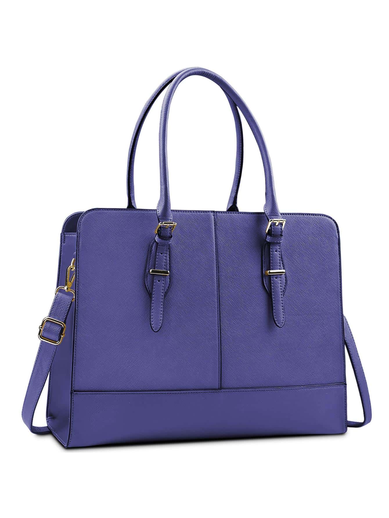 Женская кожаная сумка для ноутбука, синий цена и фото
