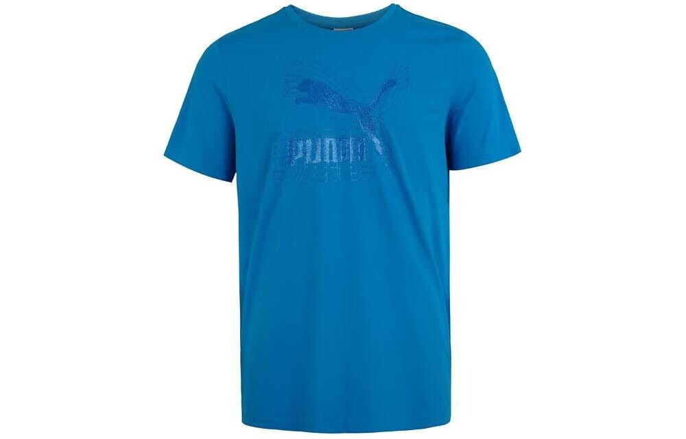 

Футболка унисекс синяя Puma, синий