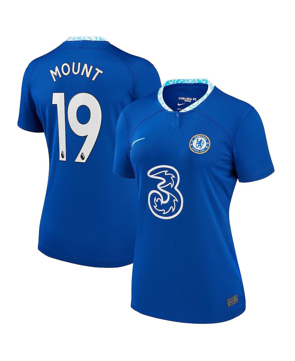 

Женская домашняя копия джерси Mason Mount Blue Chelsea 2022/23 Nike, синий
