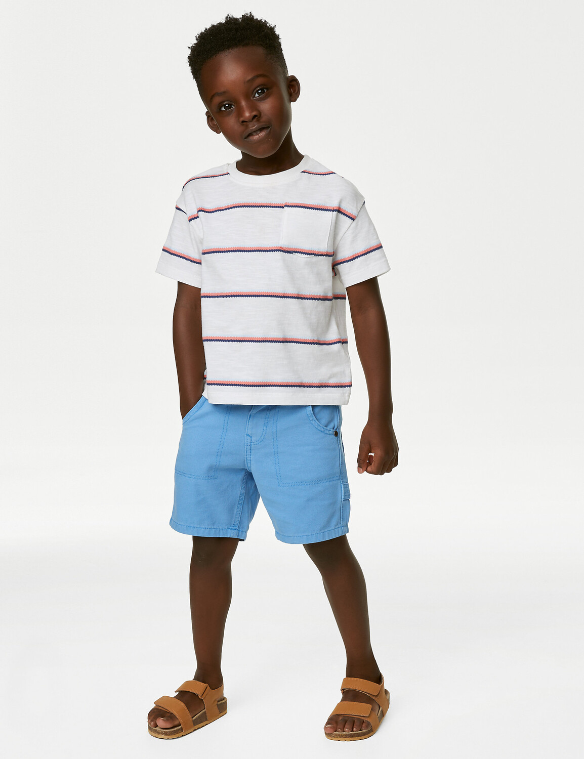 

Шорты из чистого хлопка (2–8 лет) Marks & Spencer, синий